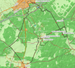 Het verscholen dorp, kaart fietsroute